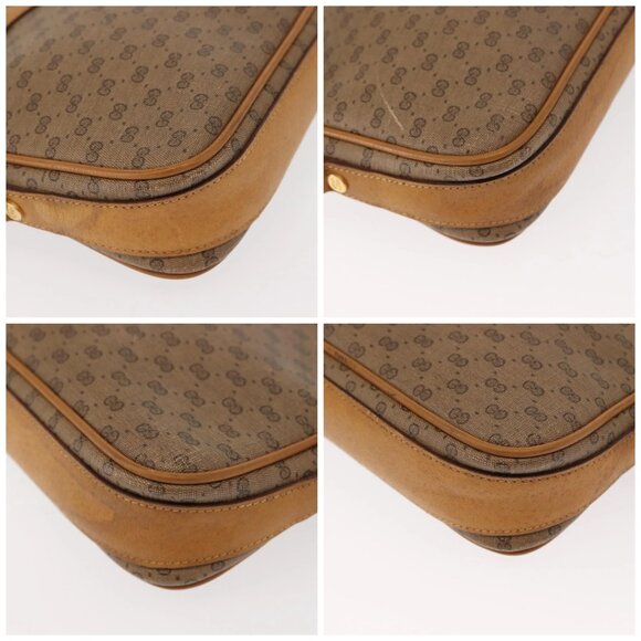 GUCCI Micro GG Supreme Shoulder Bag PVC Beige Gold 007 123 0428 Auth ki6116 - Picture 16 of 16